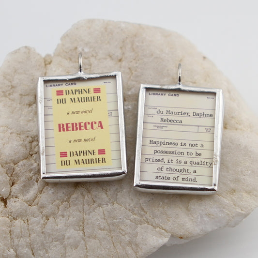 Rebecca Book Cover Soldered Art Jewelry Charm or Necklace