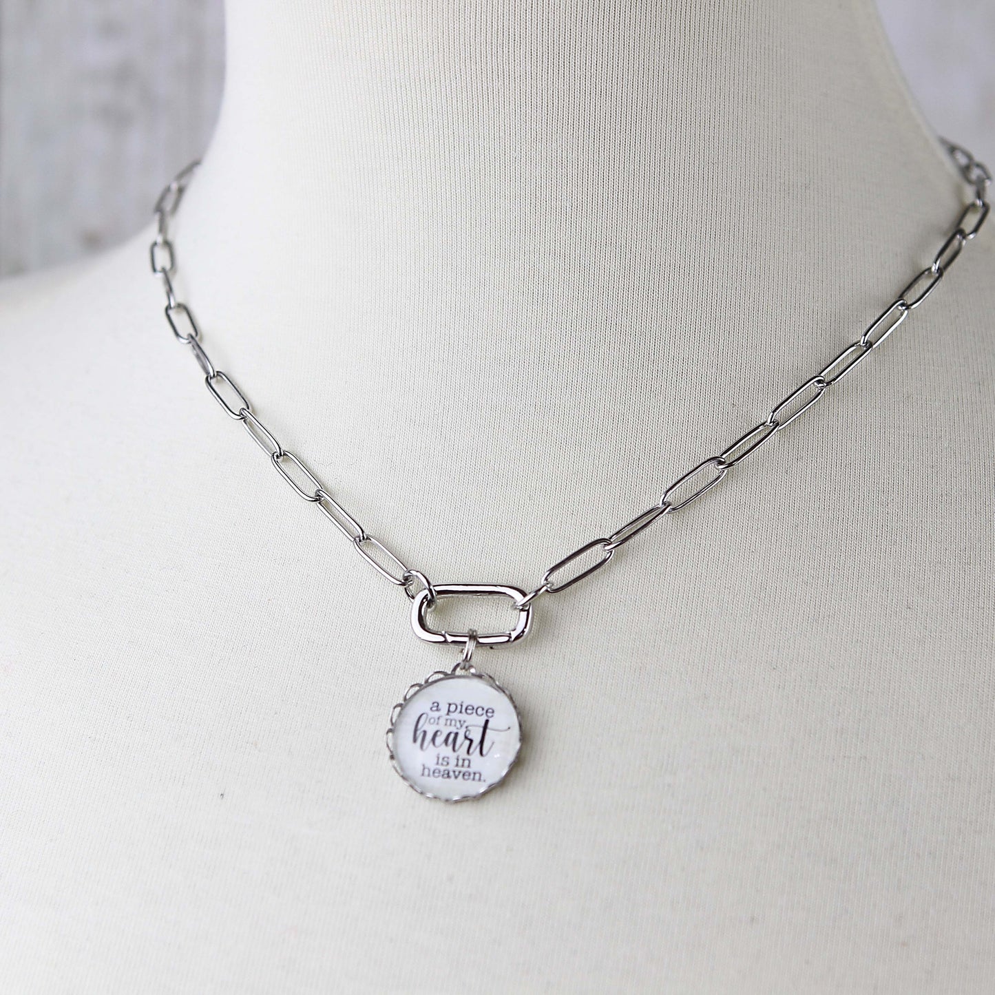 Paperclip Charm Holder Necklace - Jennifer Dahl Designs