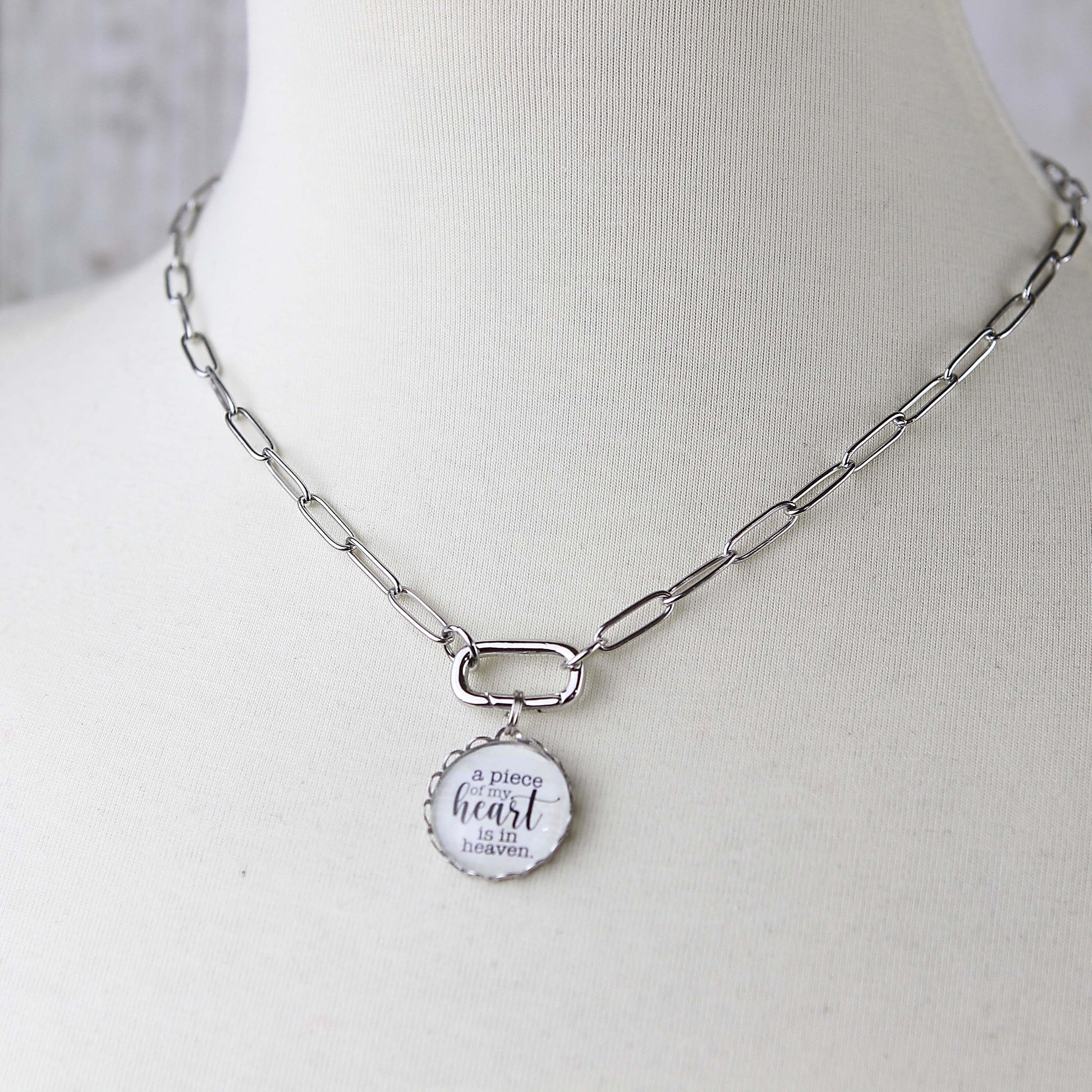 Paperclip Charm Holder Necklace - Jennifer Dahl Designs