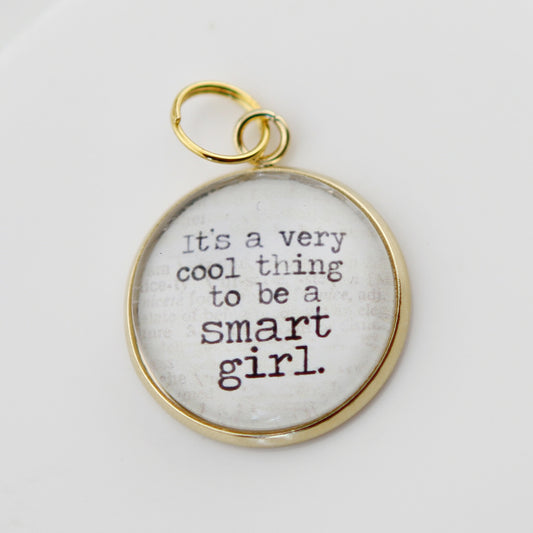 Smart Girl Charm, Motivational Silver Plated Charm, Graduation Gift - Jennifer Dahl Designs