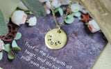 Trust Hand Stamped Scripture Necklace