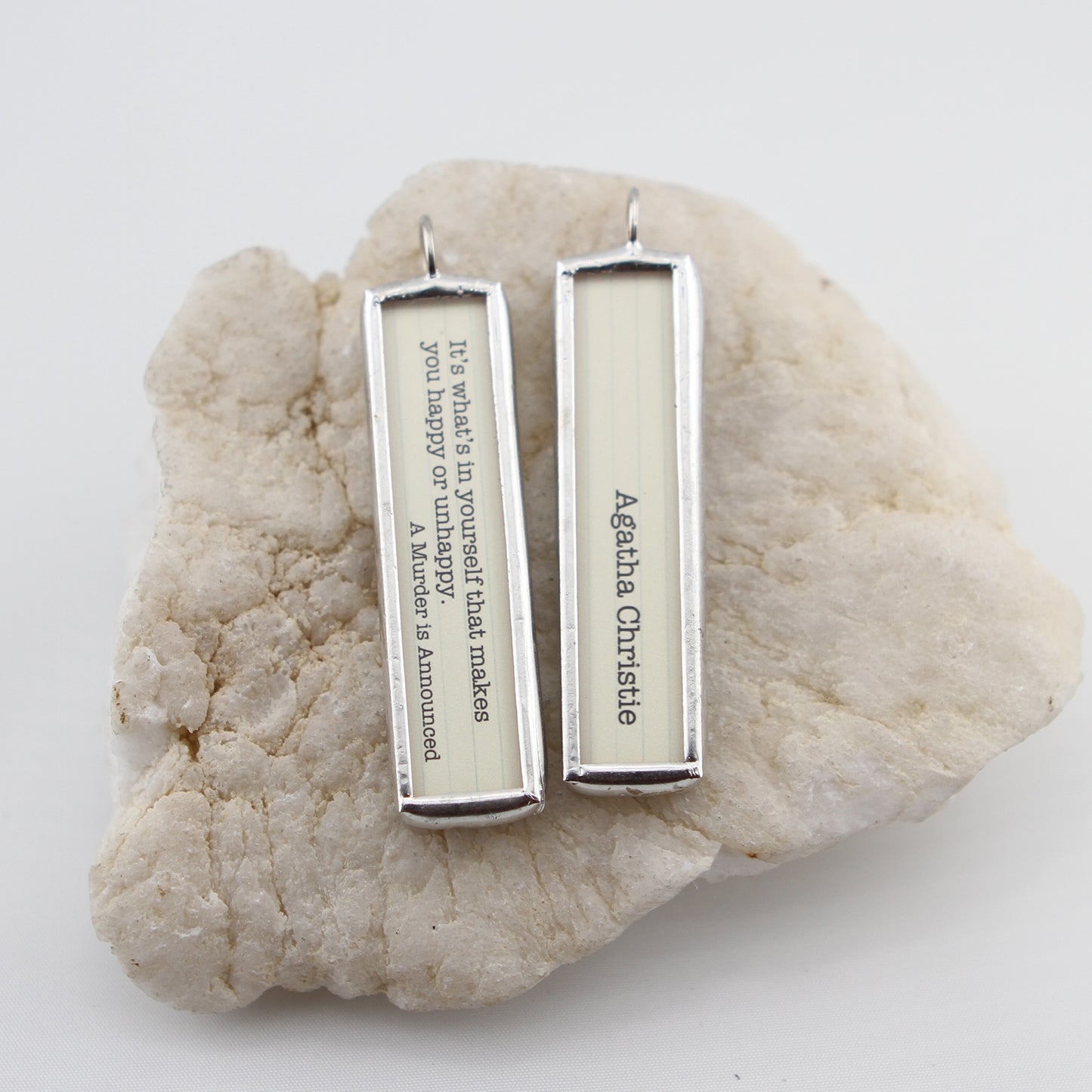 Agatha Christie Quote Book Soldered Art Jewelry Charm or Necklace