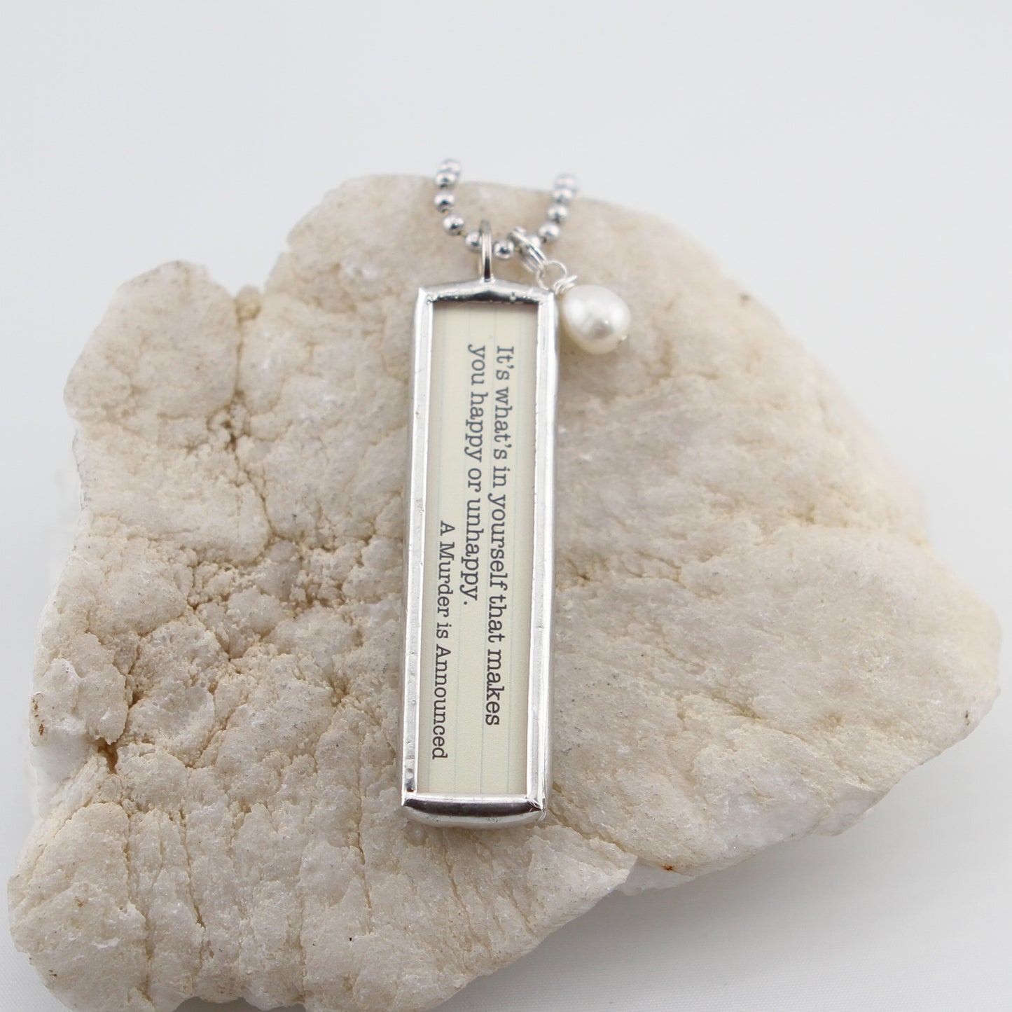 Agatha Christie Quote Book Soldered Art Jewelry Charm or Necklace