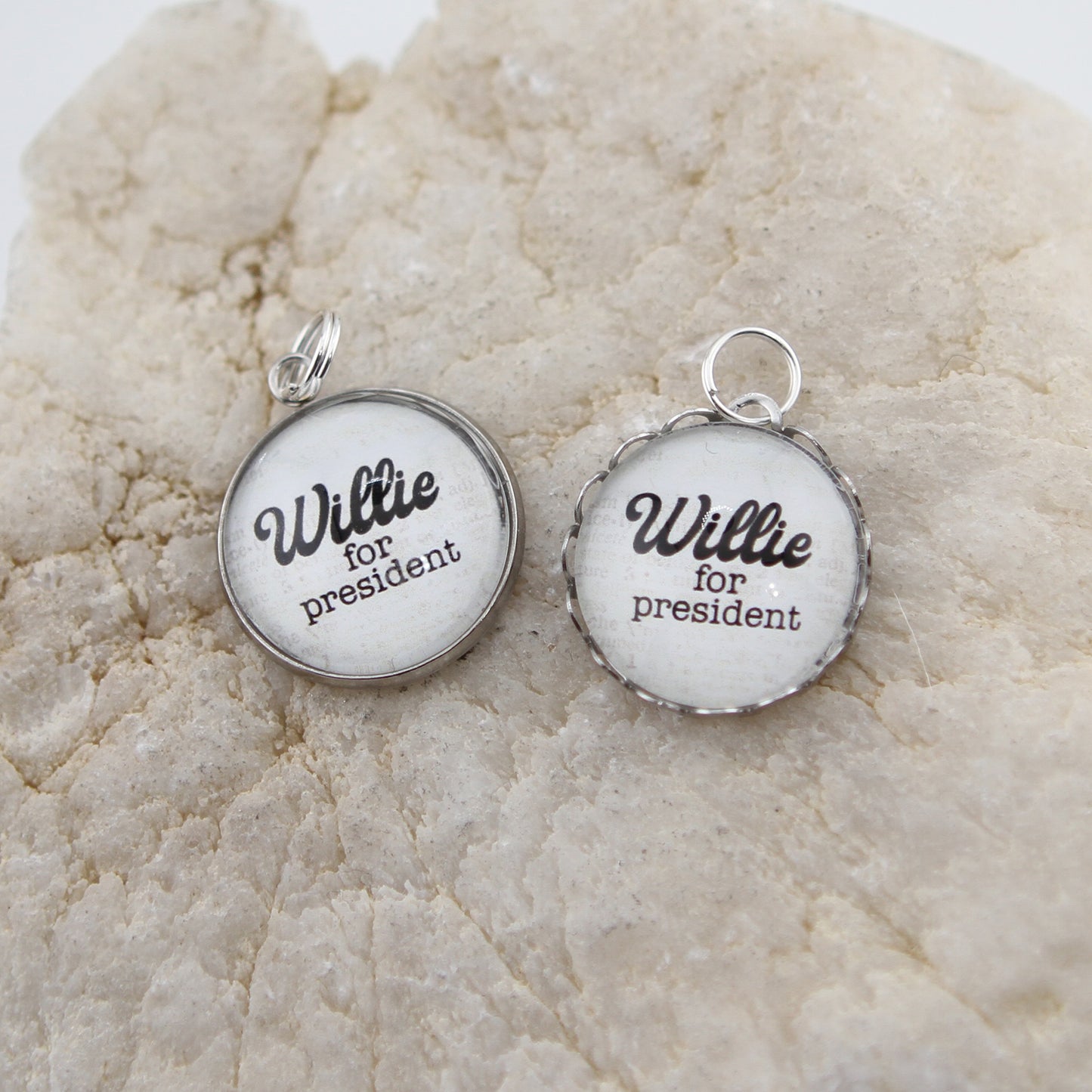 Willie For President Round Bubble Charm