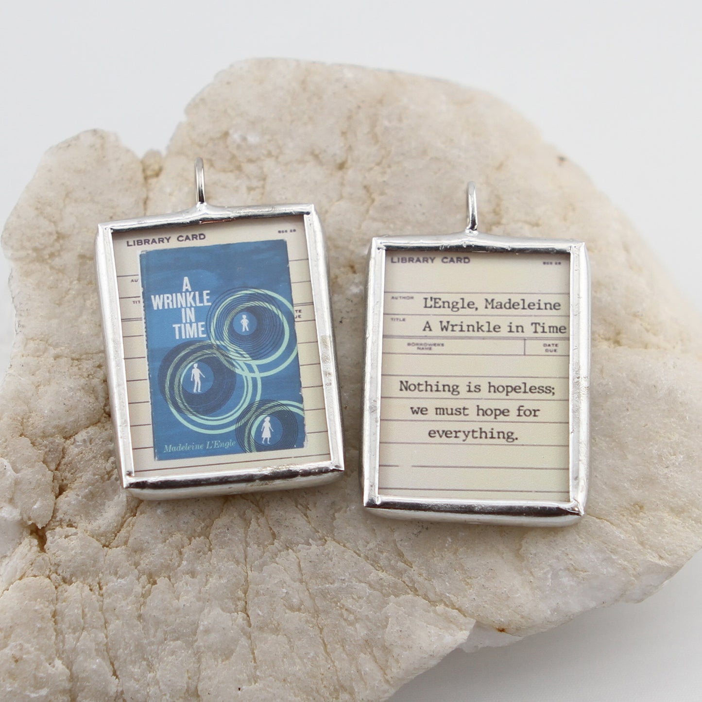 A Wrinkle in Time Book Cover Soldered Art Jewelry Charm or Necklace