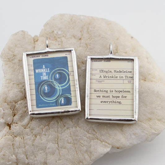 A Wrinkle in Time Book Cover Soldered Art Jewelry Charm or Necklace