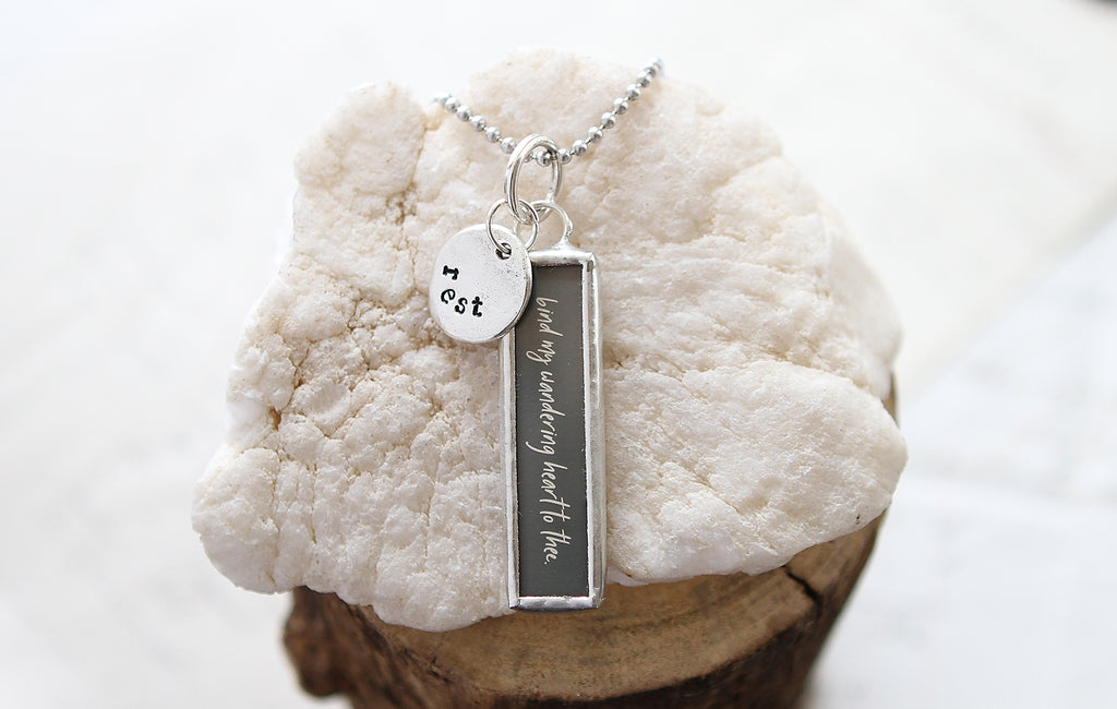 Bind My Wandering Heart To Thee Faith Hymn Charm Necklace