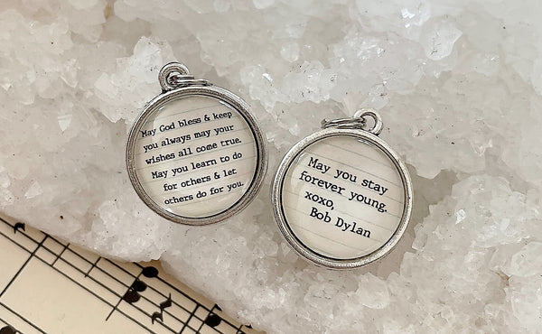 Bob Dylan Forever Young Double Sided Bubble Jewelry Charm