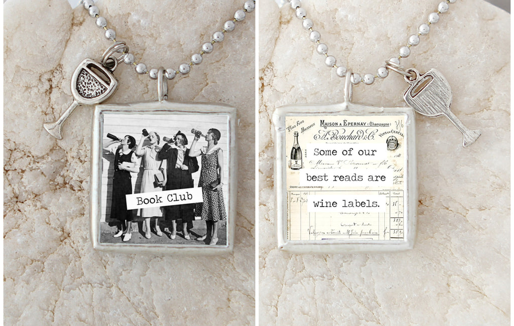 Book Club Soldered Art Charm Necklace