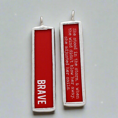 Brave Long Soldered Art Charm