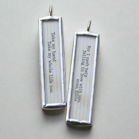 Can't Help Falling In Love Lyric Stick Soldered Art Jewelry Charm