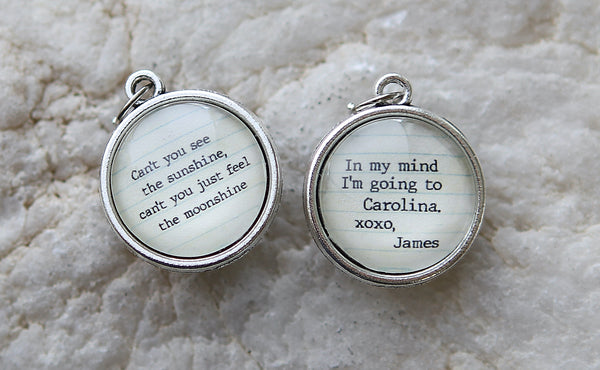 James Taylor Carolina In My Mind Double Sided Bubble Jewelry Charm