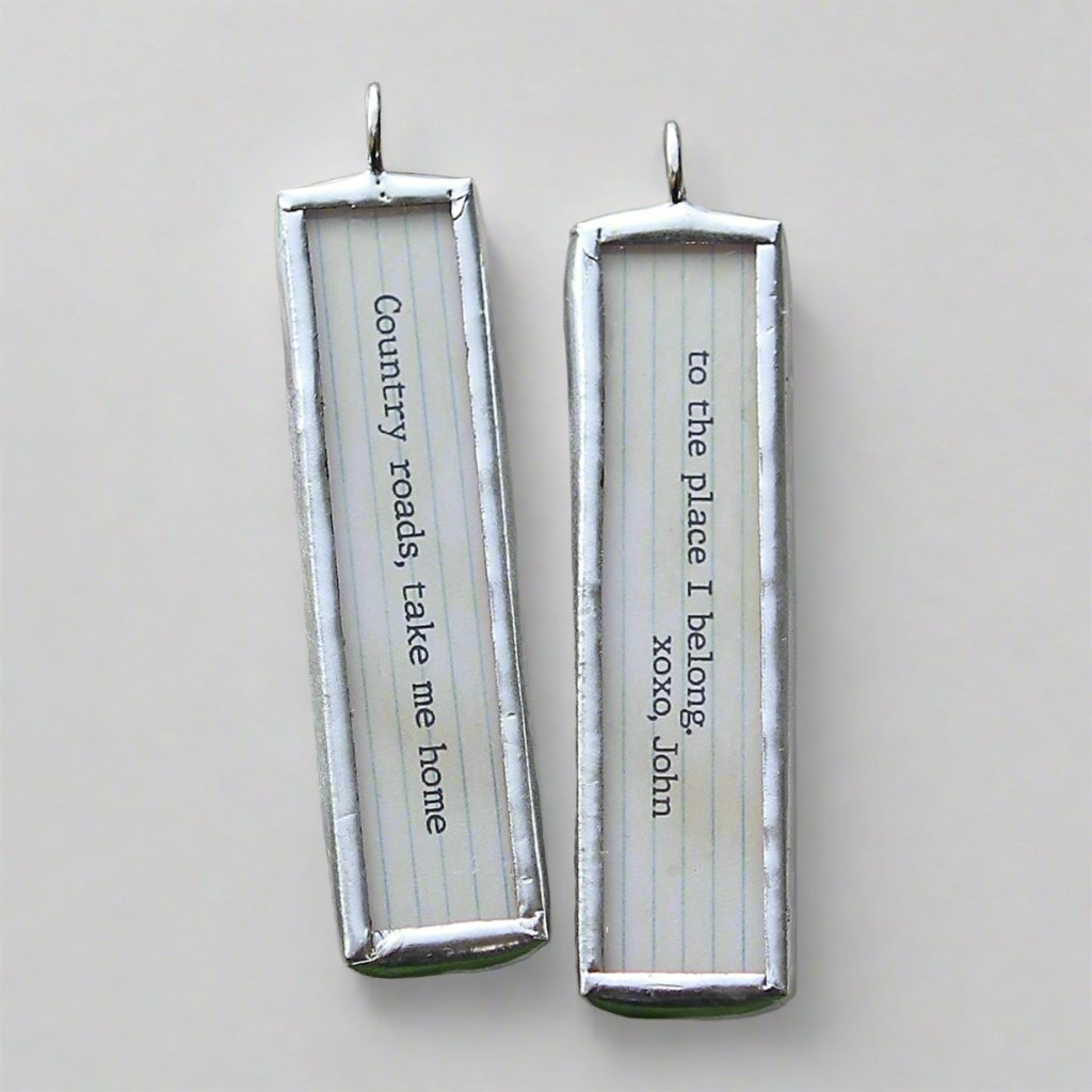 Country Roads soldered jewelry lyric charm