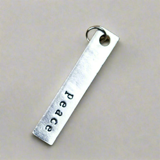 custom rectangle charm with word