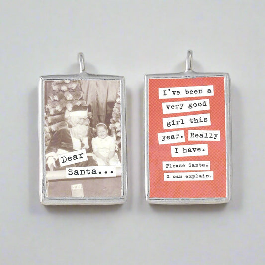 Dear Santa Soldered Art Charm - Jennifer Dahl Designs