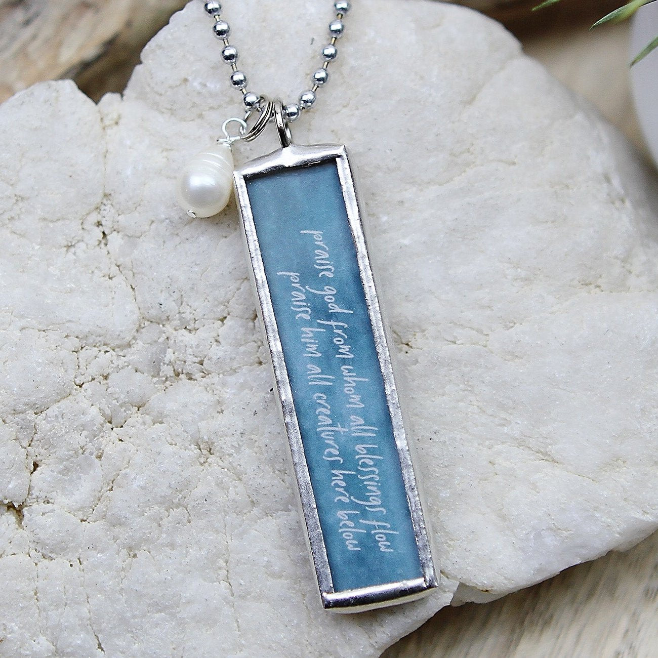 Doxology soldered art jewelry charm Jennifer Dahl Designs Hand