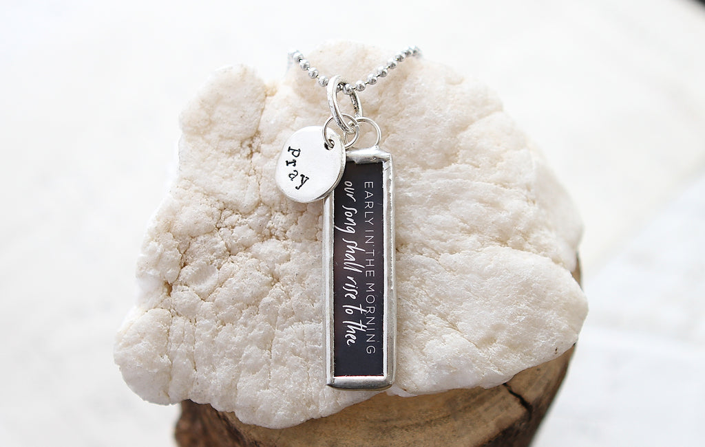 Early In The Morning Faith Hymn Charm Necklace