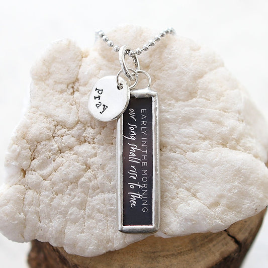 Early In The Morning Faith Hymn Charm Necklace