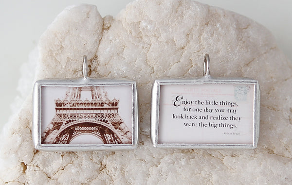 Enjoy The Little Things Soldered Art Charm