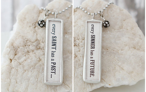 Every Saint Every Sinner Soldered Art Charm Necklace