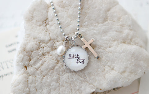 Faith Over Fear Charm Necklace