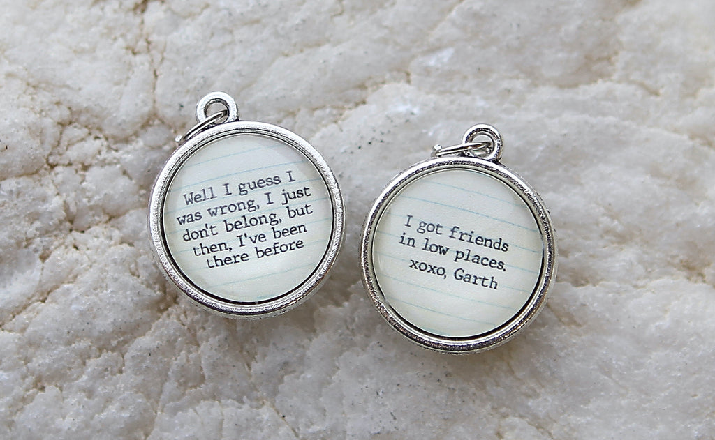 Garth Brooks Friends In Low Places Double Sided Bubble Jewelry Charm