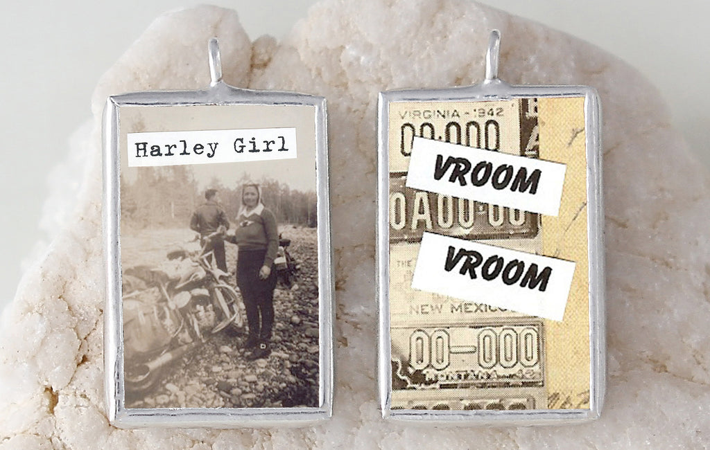 Harley Girl Soldered Art Charm