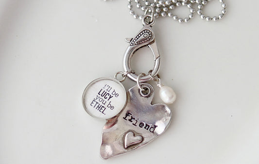 I'll Be Lucy You Be Ethel Charm Necklace