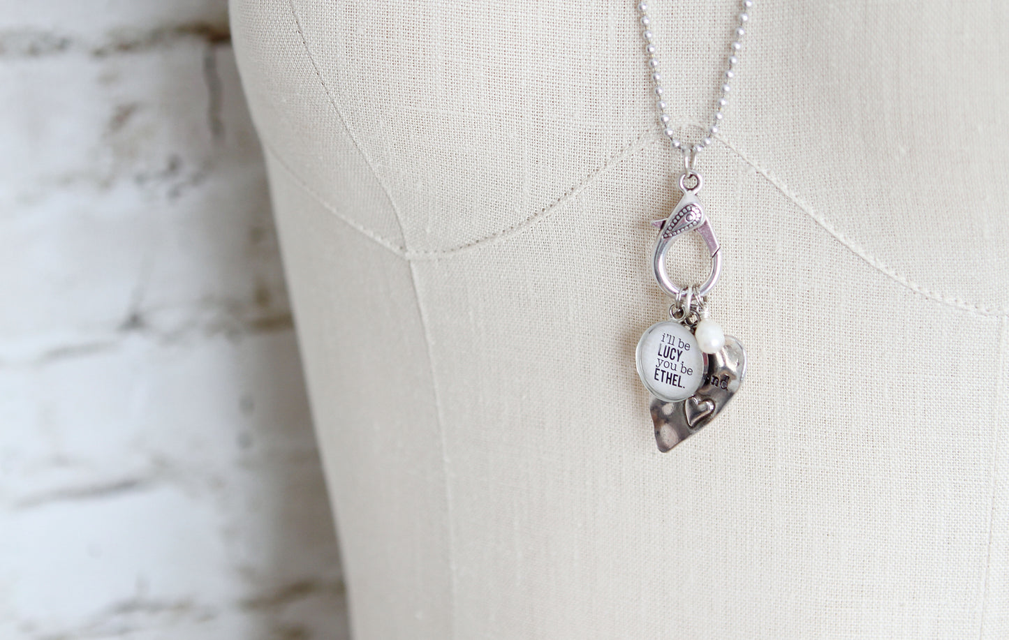 I'll Be Lucy You Be Ethel Charm Necklace