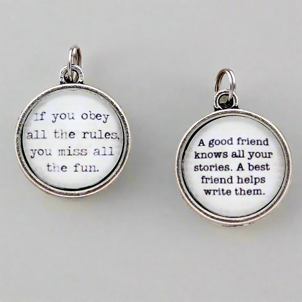A Good Friend Knows Your Stories Double Bubble Charm