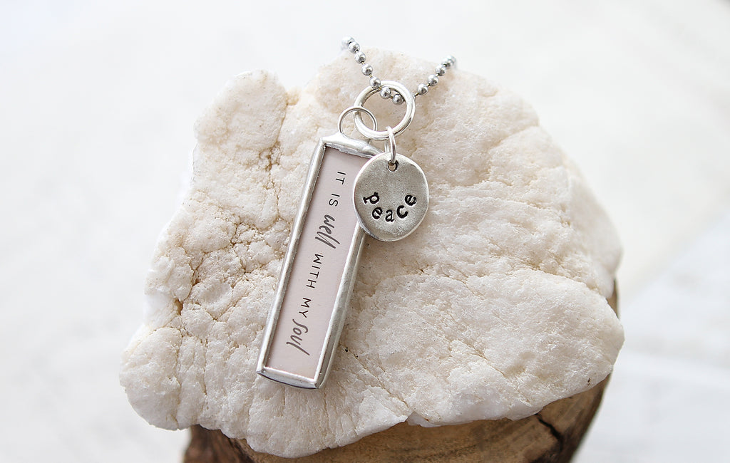 It Is Well With My Soul Hymn Faith Charm Necklace