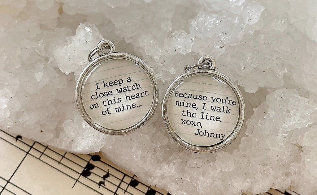 Johnny Cash Walk the Line Double Sided Bubble Jewelry Charm