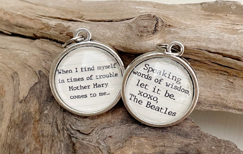 The Beatles Let It Be Lyric Double Sided Bubble Jewelry Charm