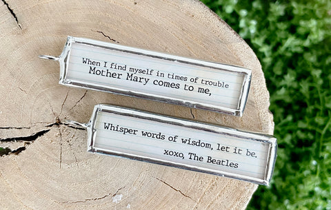 The Beatles Let It Be Soldered Jewelry Charm Lyric Stick