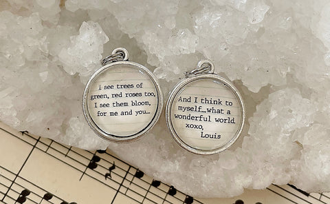 Louis Armstrong Wonderful World Double Sided Bubble Jewelry Charm