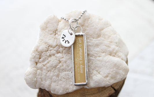 Love So Amazing Faith Hymn Charm Necklace