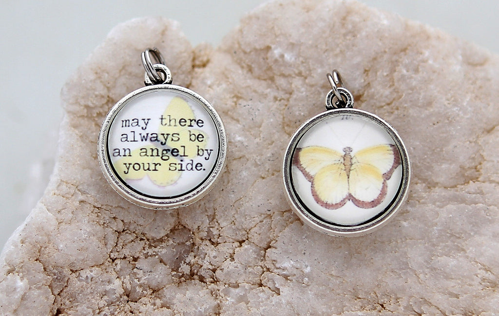 May There Always Be An Angel By Your Side Double Bubble Charm