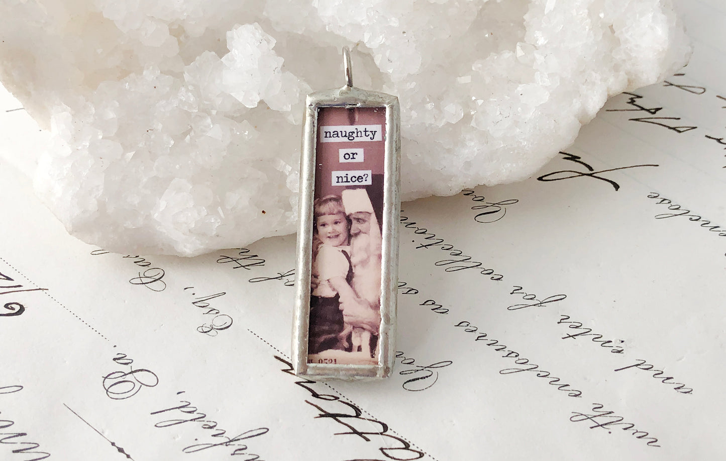 Naughty or Nice Soldered Art Charm