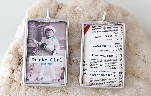 Party Girl Soldered Art Charm