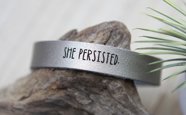 She Persisted Leather Bracelet