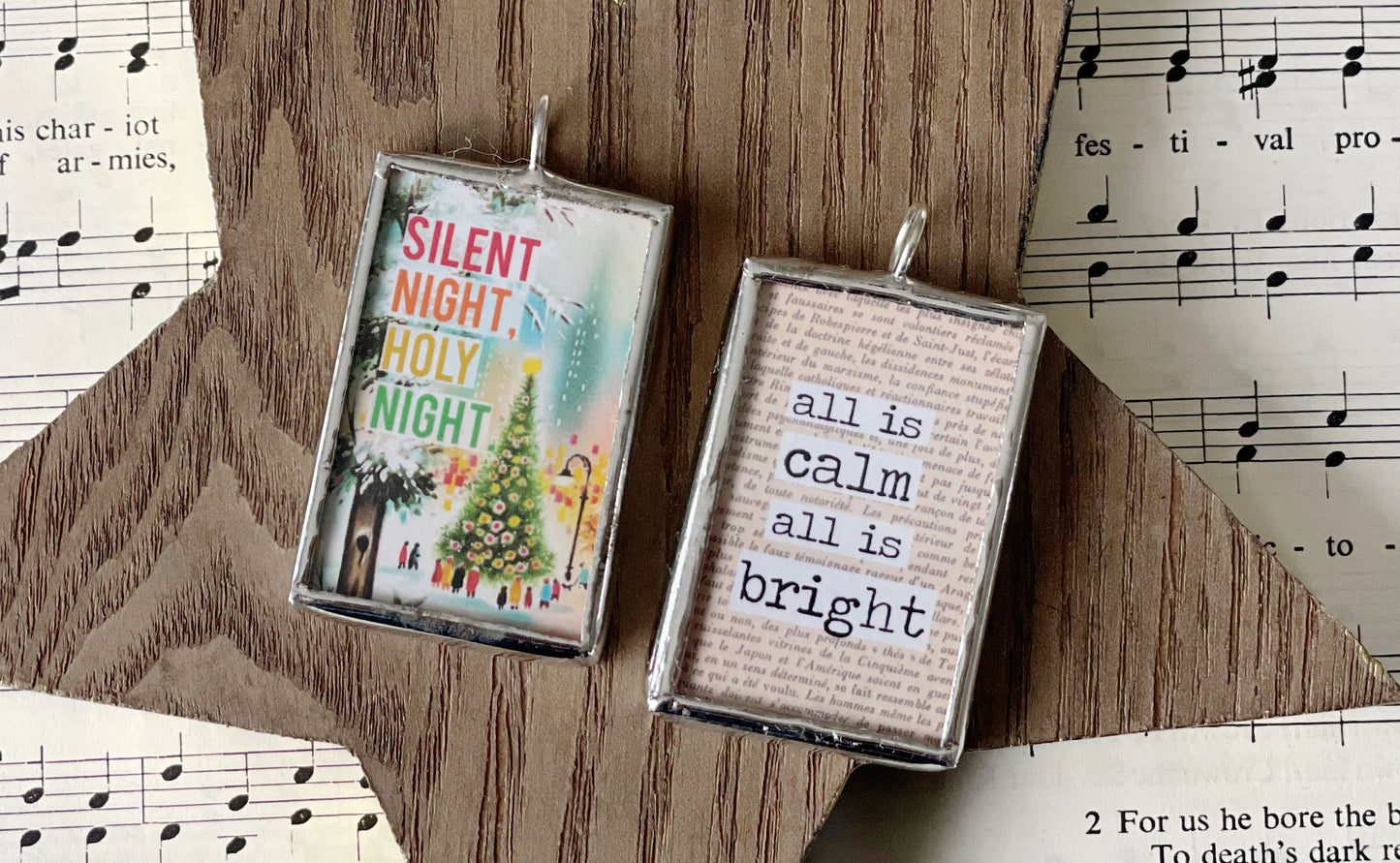 Silent Night Soldered Art Jewelry Charm