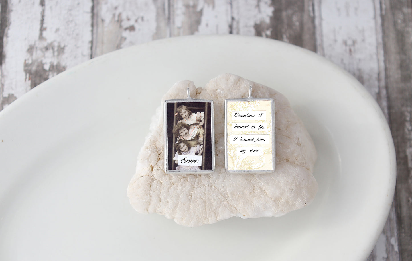 Sisters Soldered Art Charm