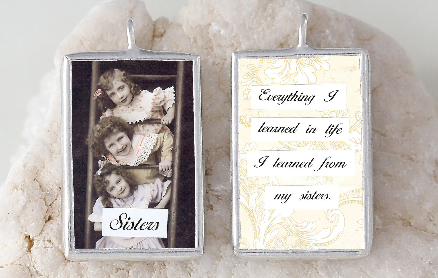 Sisters Soldered Art Charm