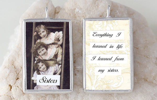 Sisters Soldered Art Charm