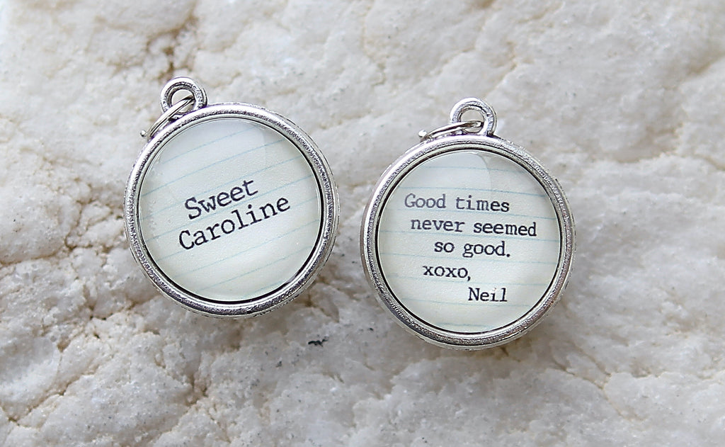 Neil Diamond Sweet Caroline Double Sided Bubble Jewelry Charm