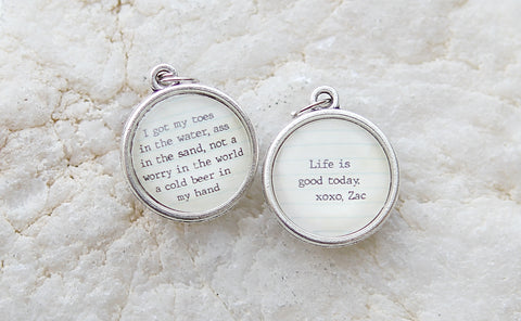 Zac Brown Toes in the Water Double Sided Bubble Jewelry Charm