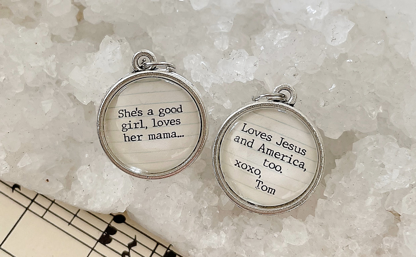 Tom Petty Free Fallin' Double Sided Bubble Jewelry Charm