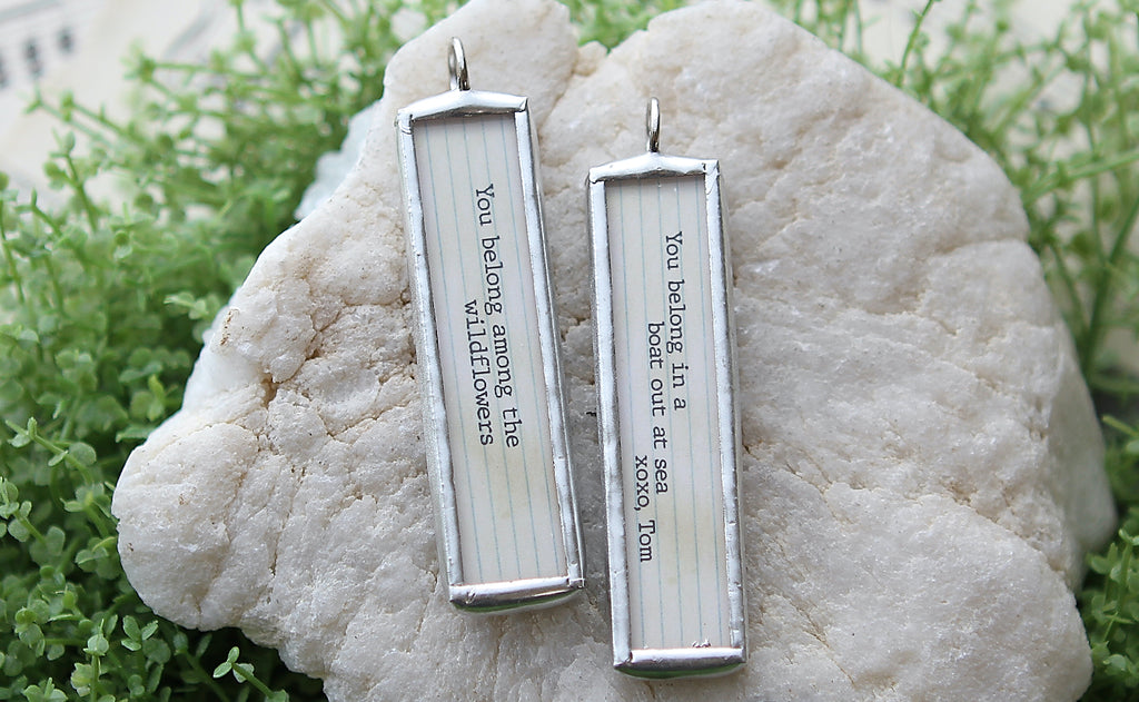 Wildflowers Lyric Stick Soldered Art Jewelry Charm