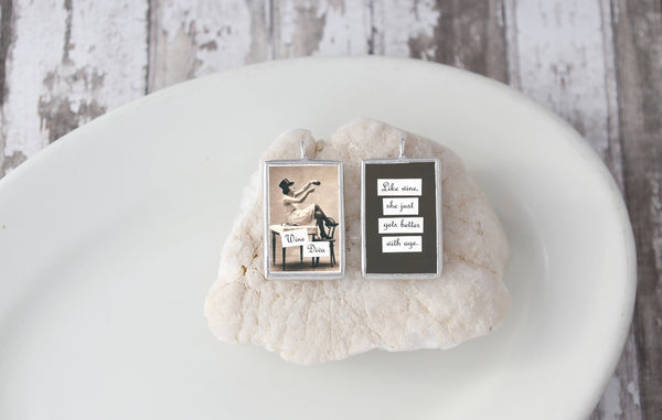 Wine Diva Soldered Art Charm